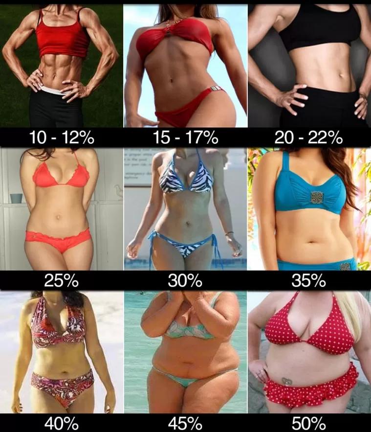 porcentaje de grasa corporal en mujeres